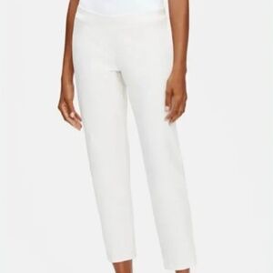 Eileen Fisher White Stretch Crepe Slim Ankle Pull On Pants XS/TP